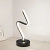 Bordslampor inomhuslampa modern spiral våg form nattljus hem sovrum el sängen akryl metall vägg led belysning