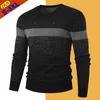 Maglioni da uomo Maglioni autunnali Maglioni da uomo Pullover in cotone di alta qualità ONeck Slim Maglioni Top Maglieria maschile Uomo Jersey a righe Plus Size 221008