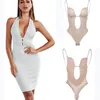 Kvinnor Shapers Sexig bodysuit korsett rygglöst Shapewear Deep Vneck Body Shaper U Plunge thong midjetränare Clear Strap Padded Push Up 221007