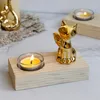 Candle Holders Nordic Wood Home Decoration Metal Animals Model Candelabros Decorative Creative Candlestick Party Wedding Gifts