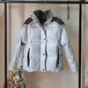 Womens Down Parka Fashion Fluffy Warm Hooded Coats Zipper Color Block 90% White Duck Filling Oversize Loose Casual Giacche invernali 221007