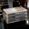 Watch Boxes 3 Layer Acrylic Ring Earrings Organizer Jewelry Storage Drawer Box Container Type Multifunctional