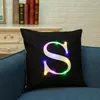 Pillow Arrivals Home Decorative LED Light Alphabet Cover Installed Three Batteries The 5th Waist Case Sofa Chair