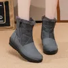 Boots Women Snow Fur Shoes For Waterproof Woman Zipper Platform Round Toe Plush Botas Mujer Winter 221007