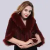 Women's Fur Women Real Mink Coat Collar Genuine Shawl Wraps Classic Style High Quality Knitted Winter Jacket