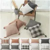 Poduszka 30x50/45x45cm przędzy barwiony bawełniany lniany lniany z mąki Paski Plaid Paski Geometria poduszka cojines dekorativos para sofa