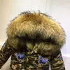 Fourrure femme mode épais chaud Mme papillon Style Camouflage manteaux naturels veste d'hiver femmes réel manteau