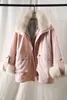 Veste d'hiver en fourrure pour femme Parka courte pour femme Col naturel Doublure Rex Manteau ample Ins Fashion Real