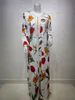 Muslimische Besonderheit Kleider gedruckt Lange Blumen -türkische Kleid Abaya Dubai Party BT007