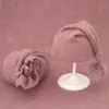 Gorros Sombreros Suave Bebé Po Envolturas con sombrero 2 unids Conjuntos Nacidos Niños Niñas Pografía Swaddle Manta Infantil Imagen Accesorios Accesorios 221007