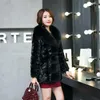 Women's Fur Real Mink Piece Women Coat With Collar Winter Female Jacket