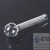 Pyrex Thick Glass Oil Burner Pipes Clear 7cm 30mm ball clear Great Tube smoking Pipe for water bong 8mm Dia