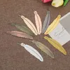 Fashion DIY Metal Feather Bookmarks Document Book Mark Label Golden Silver Rose Gold Bookmark Office School Supplies Teacher Gift