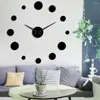 ساعات الحائط جولة DIY Big Acylic Clock Modern Design Simple Hanging Watch Giant 3D Mirror Decored Decore Home Decor