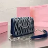 Сумка для плеча Miubag Designer Bags Женщины кошелек джинсовая сумочка Мор -кошелек с плиссированной кусочкой кросс -кузнецы маленький мессенджер винтажный кошелек сцепления 2220905