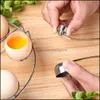 Outils à oeufs Outils de cuisine Nouveaux ciseaux à oeufs en métal pratiques Topper Cutter Ouvre-coquille Oeufs à la coque en acier inoxydable Ouvert Creative Drop De Dhphf