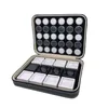 Small Loose Diamond Gemstone Display Box Round Jewelry Show Boxes Case Container Holder with Clear Top Lids Sponge White and Black with pu zipper bag