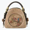 Evening Bags YourSeason Female Casual Hand Painted Floral Shoulder 2022 Cow Leather Women Tote Retro Handmade Handbag