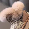 Boots Winter Girls Snow Leather Leopard Warm Plush Children Fashion Todder Kids EU 21-30 221007