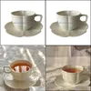 Xícaras pires insere puro branco copo diário de café retro europeu britânica chá de chá estilo estilo cerâmica xícaras de porcelana e pires dshlbo