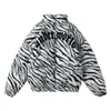 Męskie Parkas Piumino Uomo Men Bomber Jackets Zebra Print Hafdery parkas harajuku pary bawełniane bąbelkowe płaszcz zimowy streetwear t221006