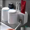 حامل فرشاة الأسنان حامل فرشاة الأسنان Ecoco Matic Squeeze Tootaste Hine Sticker Wall Bathroom حاملات ماء مخزون مخزون Drock Dhyxv