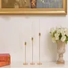 Candle Holders 3 Pcs Set European Metal Holder Simple Golden Wedding Decoration Bar Party Living Room Home 221007