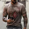 T-shirts pour hommes 3D imprimé lâche Streetwear Hip Hop hommes treillis carré Poker une mode grande taille à manches courtes top t-shirts