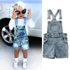 Strampler Großhandel Kinder Baby Mädchen Jungen Sommer Denim Strampler Kinder Kleidung Overalls Mode Jarretel Shorts Overall 16Y J220922