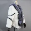 여자 모피 가짜 여자 겨울 코트 흑인 여자 캐주얼 가을 진짜 천연 토끼 칼라 큰 크기 피부 221007