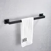 Handduk Racks badrumsmaskinvara Set Black Robe Hook Rail Bar Rack Hylla V￤vnadspapper Holder Tandborste Tillbeh￶r 221007