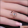 Bandringar Lucky Turkish Blue Evil Eye Ring Open Justerbara fingerbröllopsringar för kvinnor Trendiga smycken Partihandel Drop Deliv Bdehome DHB80