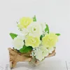 Dekorativa blommor konstgjord blomma 14 huvud v￥r te rose bukett sovrum vardagsrum kontor elplacerad br￶llopsteknik dekoration