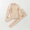 Conjuntos de roupas nascidos menino de malha de malha conjunto suéterpant 2pcs algodão infantil malha de malha de malha