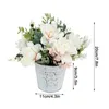 Decorative Flowers Tin Bonsai Artificial Flower Camellia Rose Potted Handbag Snowflake Cloth Wedding Decoration Home Living Room Desktop