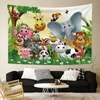 Tapestries Elephant Tapestry Jungle Forest Wild Animal Wall Hanging Bohemian Decoration Beach Towel Polyester Yoga Blanket