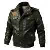 Herrjackor Premium Quality Bomber Luxury College Motorcykelbroderi Baseballjacka Faux Leather Coat Pilot 4XL kan anpassa logotypen 5xl