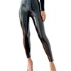 Leggings da donna BIVIGAOS Leggings in pelle a specchio da donna Riflettenti elasticizzati lucidi Stringere pantaloni in pelle PU Leggings sexy sottili a vita alta 221007