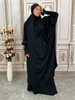 Ubranie etniczne muzułmańska kobieta modlitwa strój islam khimar hijab Dubai Abaya Jilbab 2 -częściowy zestaw arabski czarny indyk sklep Ramadan Hats 221007