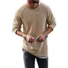 Pulls pour hommes hommes décontracté couleur unie pull tricots col rond à manches longues chemise pull haut 221007