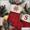 Other Household Sundries Merry Christmas Socks Red Snowflake Alphabet Letters Stocking Tree Pendant Decorations For Home Xmas Gift Dr Dhcrn