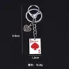 Key Fashion Keychains For Men Bag KeyRing Stainless Steel Jewelry Straight flush Texas Hold'em Poker Playing Cards Couples Gift 1008