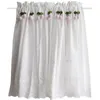 Cortina fofa cereja rosa branco bordo de algodão puro cozinha /banheiro /armário decorativo cortinas pequenas à prova de poeira