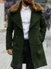 Men's Fur Faux Fur Men's Personality Fashion Fur Collar Long Sleeve Jacket Double Breasted Wool Trench Coat Long Fashion Men's Jacket 2022 Clothing T221007