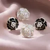 Fashion Simple Pearl Camellia Stud Orens April-Birthstones