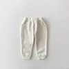 Kläder set Korea Baby Boys Clothers Letter Bear Girls Long Sleeve Casual Hoodie Sweatshirtpants 2st Kids Sports Suit 221007