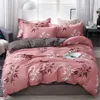 Bedding Set 4Pcs/Set Style Bed Sheet Pillowcase Duvet Cover Sets Stripe Aloe Cotton Bed Set Home Bed Textile Products LJ201127