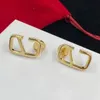 Earrings Jóias de joias 18K Gold Stud Gold Designer Womens Earring Studs Letter V Diamonds Luxurys Golden Fashion for Gilr valentin7465496