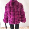女性の毛皮の自然な本物のコートジャケットベスト冬の温かいファッションレザーノースリーブ
