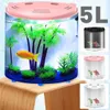 水族館5L水槽水族館USB LED LED HALD MOON MINI MINI AQUARIUM ACRYLIC大容量ホームオフィスデスクトップ水生魚ペット用品2201007